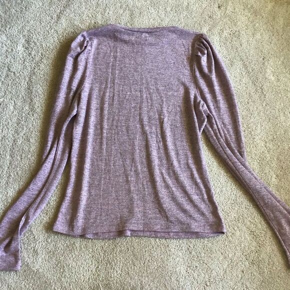 DOLAN Anthropologie Puff-Sleeve Mock Neck long sleeve Top in lilac - Picture 4 of 7